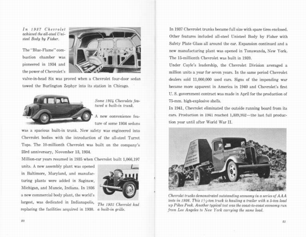 The Chevrolet Story - Published 1961 Page 20